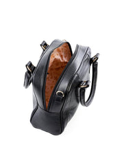 Bolsa Baú com Recortes e Alça Dupla - Preta BSI-6442 - PR