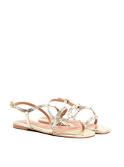 Rasteira de Tiras com Tachas - Ouro SDI-11904 - AU