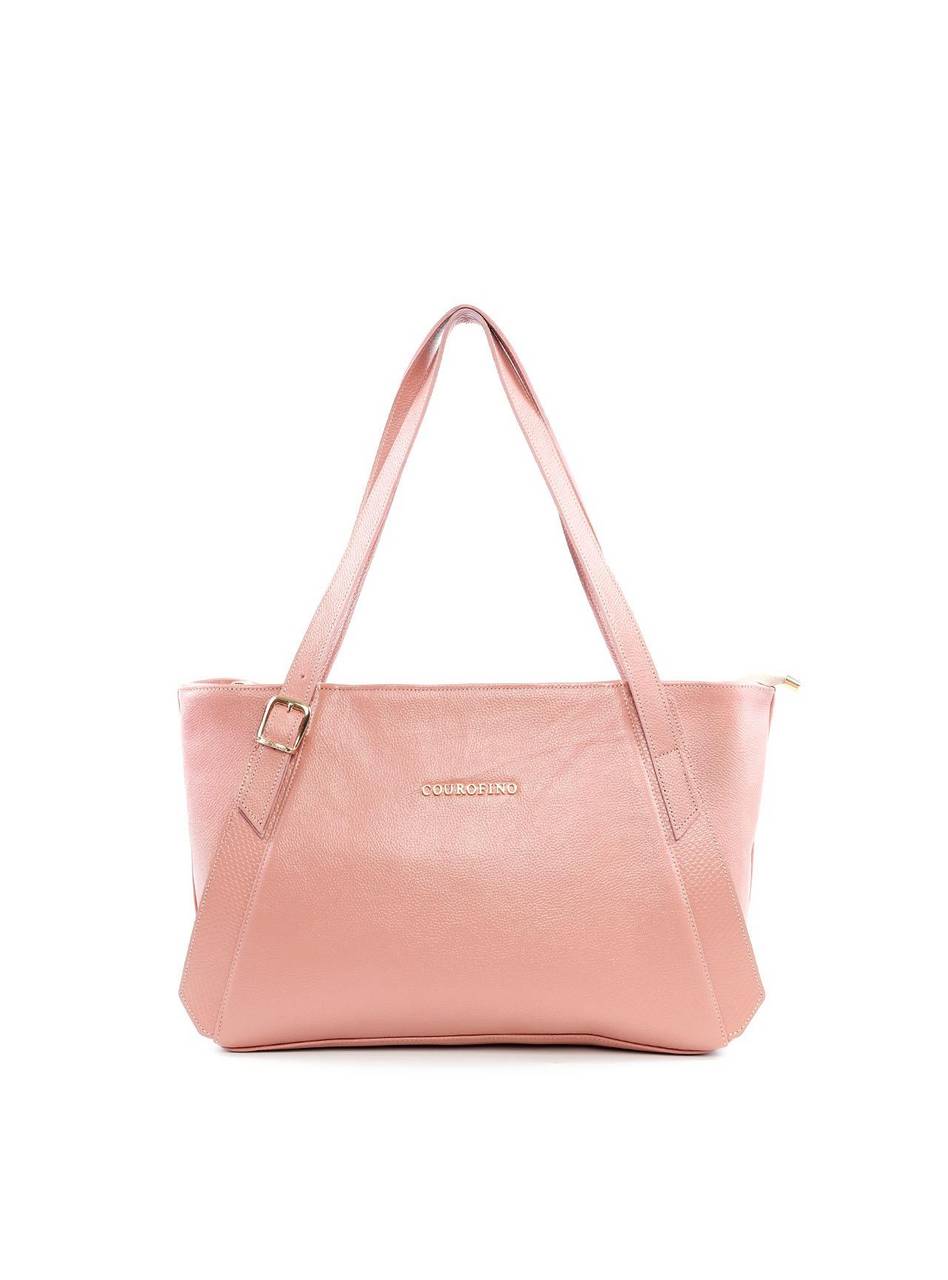 Bolsa Tote com Detalhe de Fivela e Recorte - Nude BSI-6189 - NU