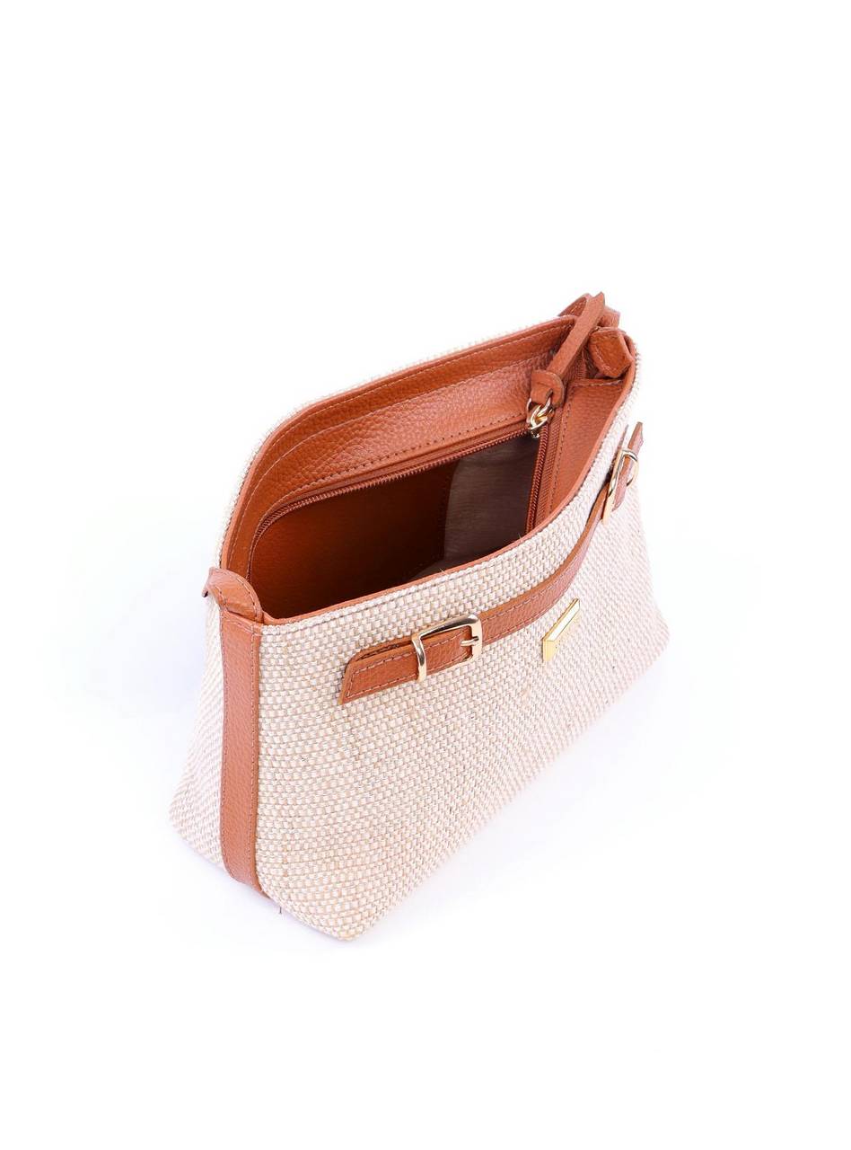 Bolsa Transversal Palha com Detalhes de Fivelas - Castor BSI-6026 - CS