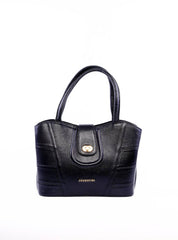 Bolsa Tote com Detalhes de Costura e Alça Dupla - Preta BSI-6258 - PR