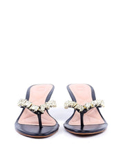 Tamanco Salto Kitten com Detalhes Dourados - Preta SDI-11776 - PR