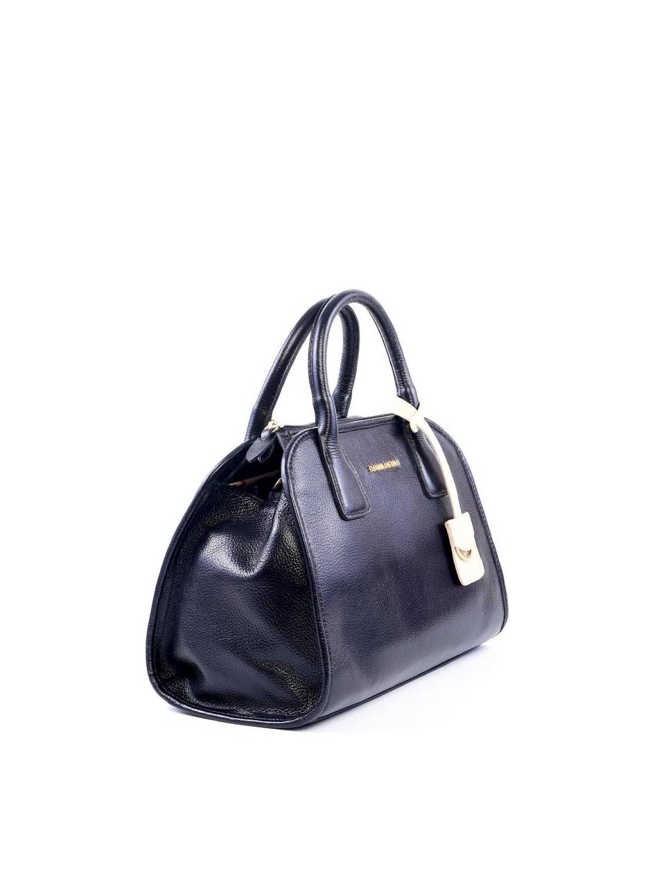 Bolsa Tote de Mão Alça Dupla e Charm - Preta BSI-6124 - PR