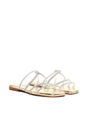 Rasteira com Tiras Cruzadas e Strass - Ouro SDI-11891 - AU