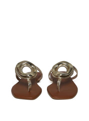 Sandália Rasteira de Dedo com Maxi Detalhe - Ouro SDI-11666 - AU