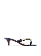 Tamanco Salto Kitten com Detalhes Dourados - Preta SDI-11776 - PR
