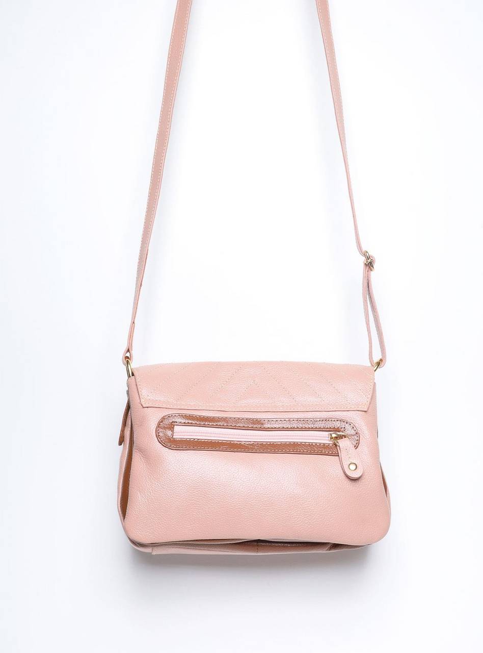 Bolsa Feminina Saddle Transversal Couro Nude BSI-3686 - NU