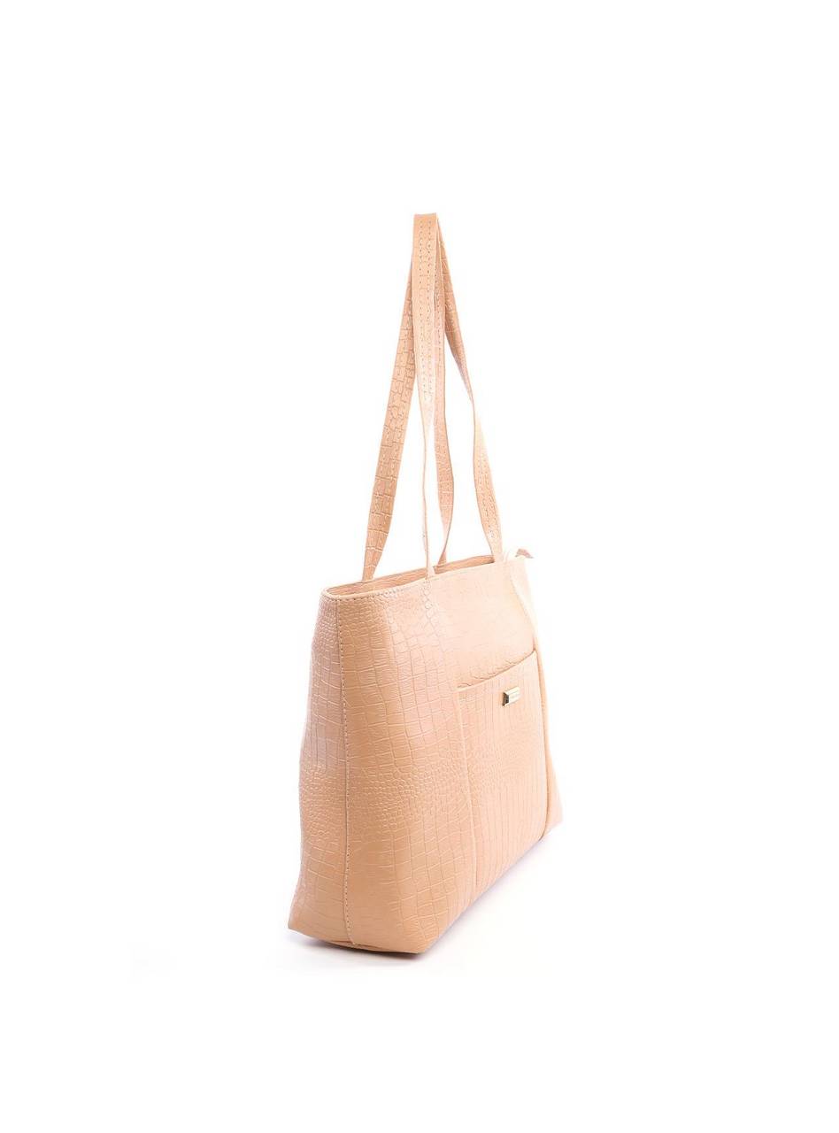 Bolsa Shopper Tiracolo com Bolso Grande Frontal - Nude BSI-6096 - NU
