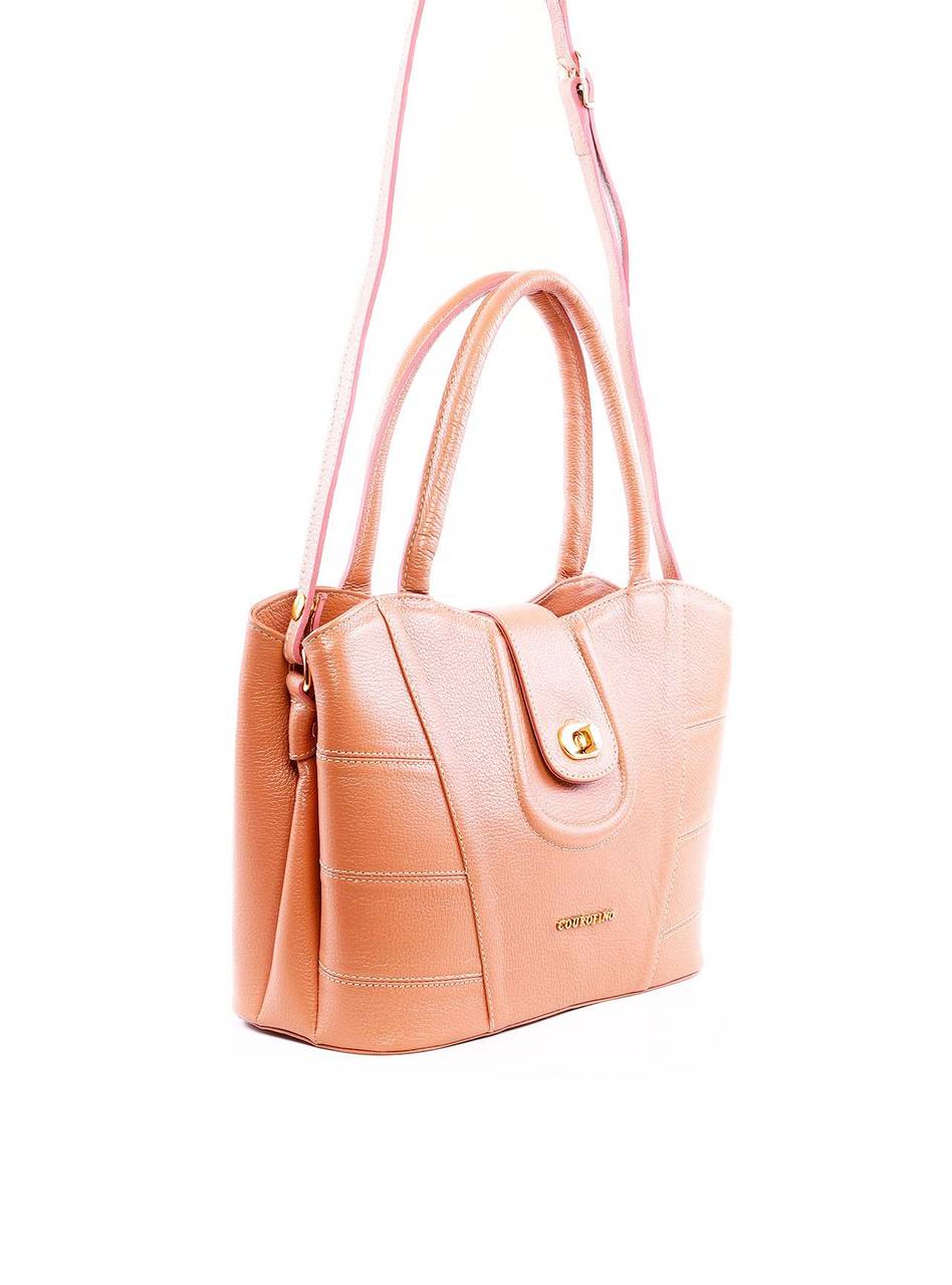 Bolsa Tote com Detalhes de Costura e Alça Dupla - Nude BSI-6258 - NU