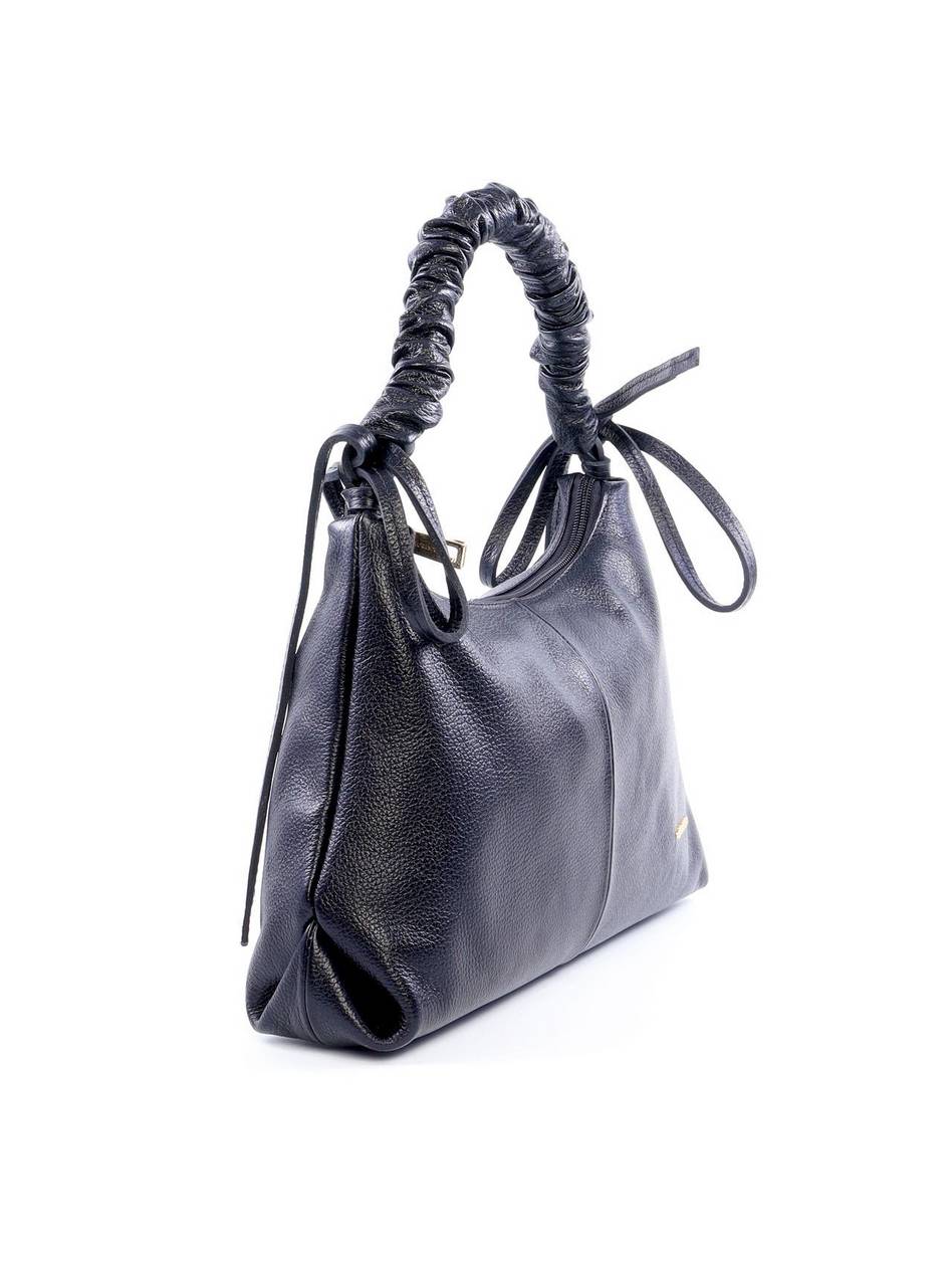 Bolsa Hobo de Mão com Alça Franzida - Preta BSI-6009 - PR