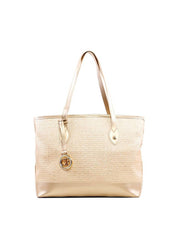 Bolsa Shopper em Palha com Bag Charm - Ouro BSI-6247 - AU