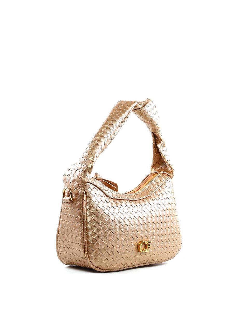 Bolsa Hobo Tressê com Nó na Alça - Ouro BSI-6395 - AU