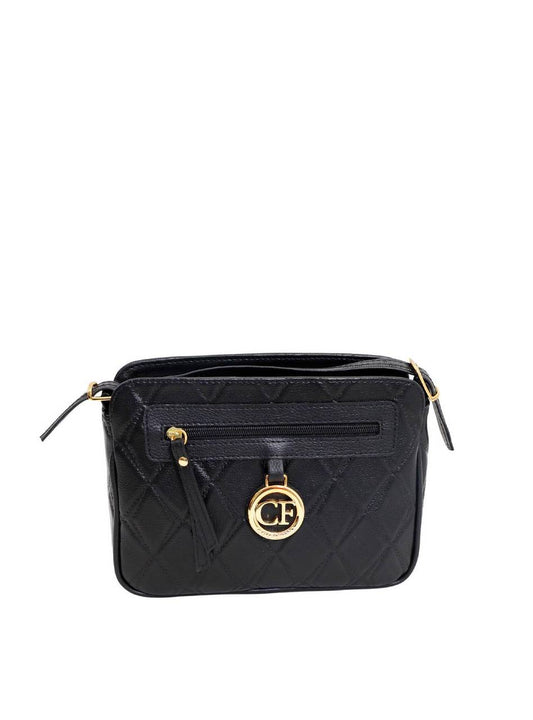 Bolsa Clutch Pequena Transversal Chaveiro Redondo Preta BSI-5723 - PR