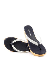 Tamanco Anabela PU com Tira em Strass - Preto SDI-12182 - PR