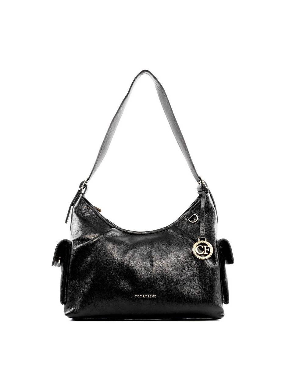 Bolsa Hobo com Bolsos Laterais - Preta BSI-6234 - PR