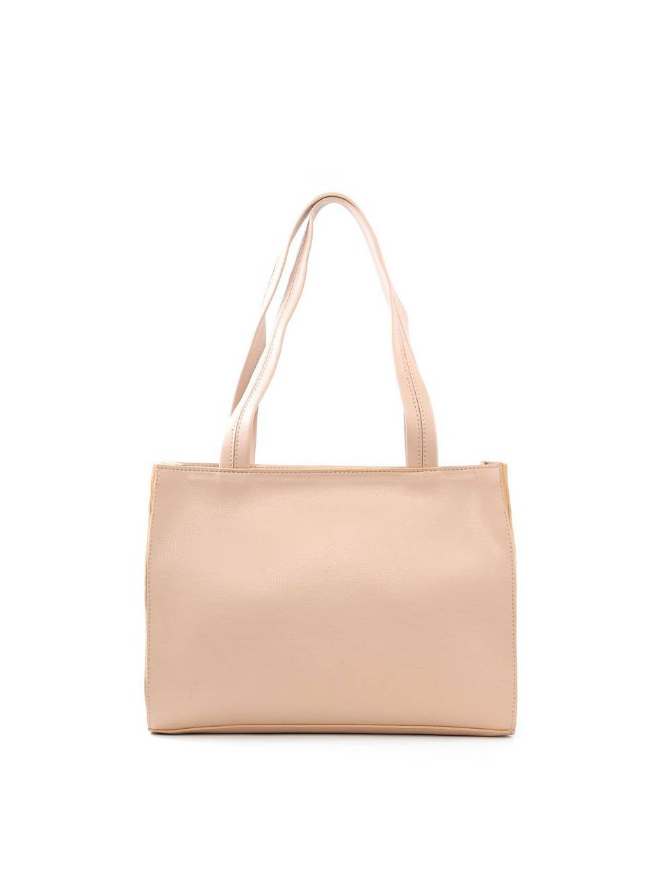 Bolsa Tote Estruturada com Retalhos - Nude BSI-6464 - NU