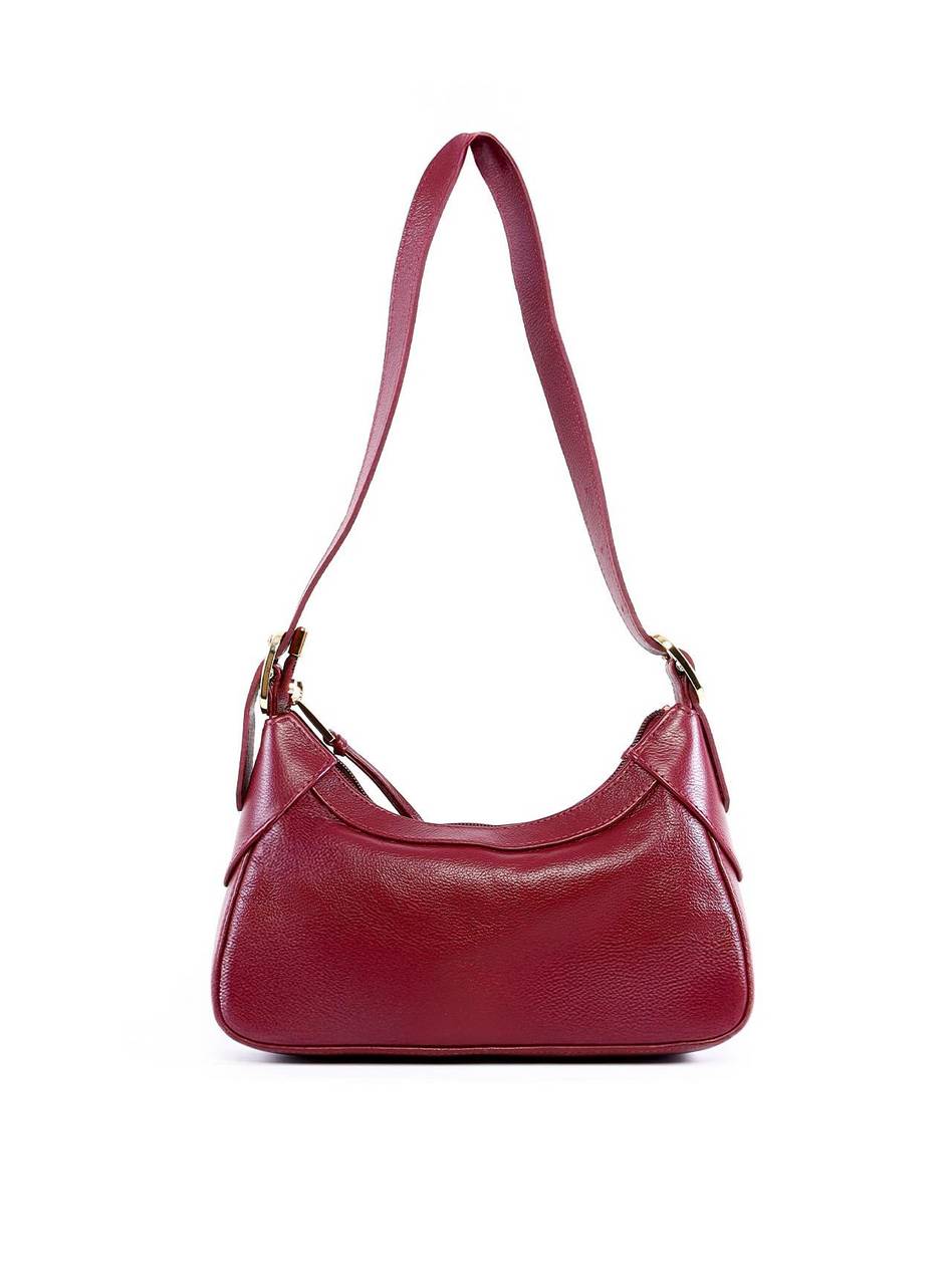 Bolsa Baguete com Fivelas Laterais - Vinho BSI-6353 - VI