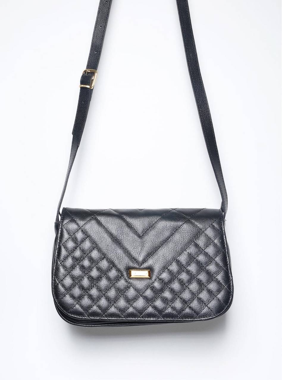 Bolsa Saddle Couro Pequena Transversal - Preta BSI-5837 - PR