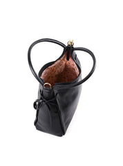Bolsa Tote Grande Enfeite Laços Laterais Alça Dupla - Preta BSI-6375 - PR
