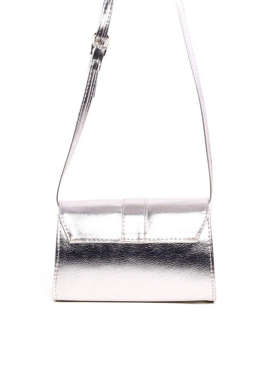 Bolsa Satchel Transversal Retangular - Prata BSI-6074 - PT