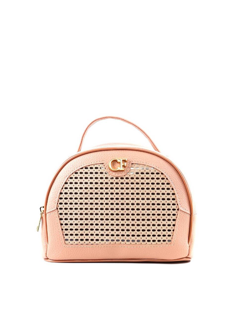 Necessaire Feminina Arredondada Detalhe Tela Frontal - Nude NSI-168 - NU