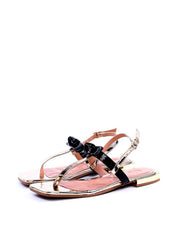 Sandália Rasteira com Detalhe de Laço - Ouro SDI-11747 - AU