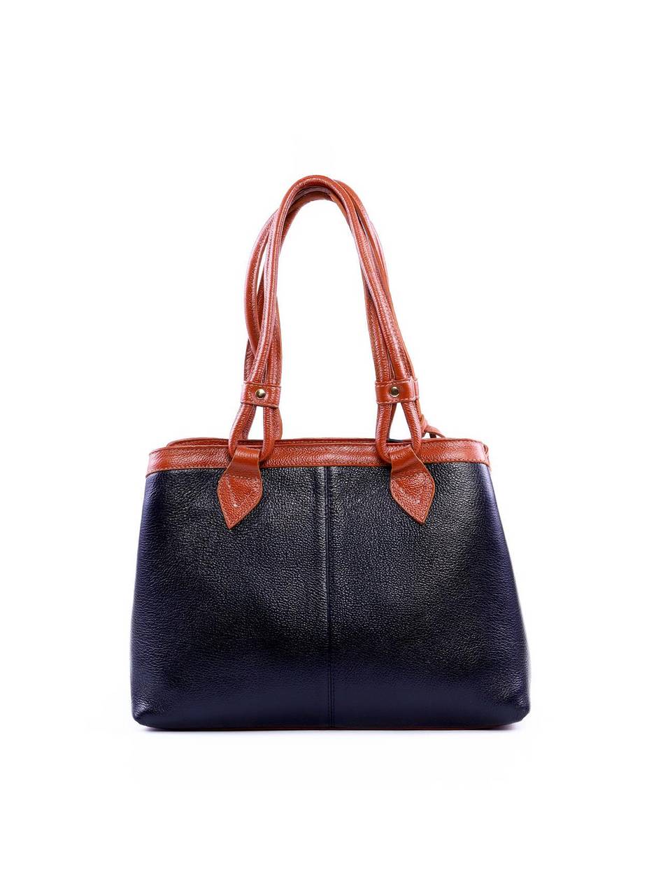 Bolsa Alderice Tote Detalhe Costura e Bag Charm - Preta BSI-6322 - PR