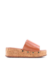 Tamanco Plataforma em Cortiça com Tachas - Nude SDI-11794 - NU