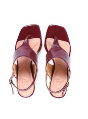 Sandália de Salto Bloco em Escama - Vinho SDI-12008 - VI
