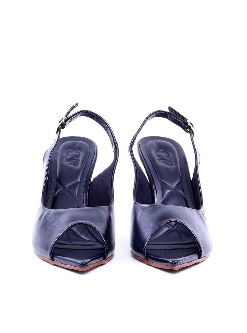 Sandália Peep Toe Bico Folha Salto Fino - Preta SDI-11992 - PR