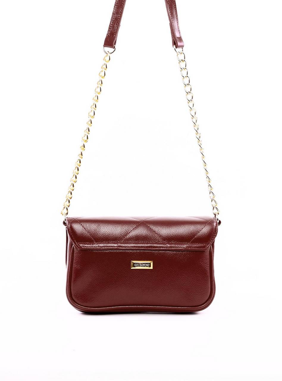 Bolsa Satchel Pequeno Couro Transversal - Cacau BSI-5858 - CA