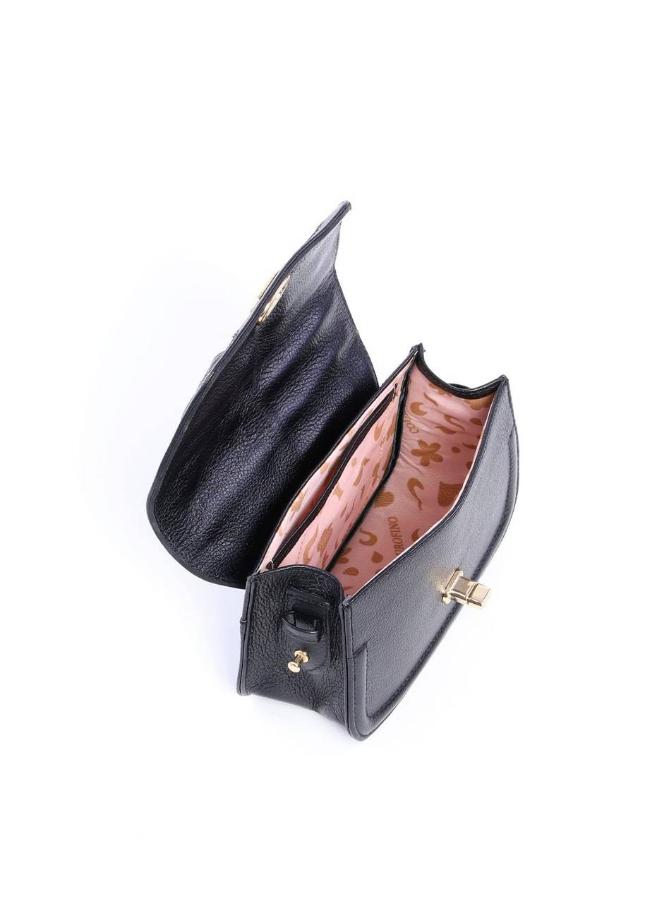 Bolsa Satchel Drapeado com Alça Dupla Removível - Preta BSI-5933 - PR