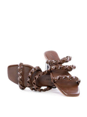 Rasteira com Tiras Entrelaçadas - Cacau SDI-12156 - CA