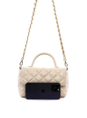 Bolsa Satchel Pequena com Matelassê e Fecho Giratório BSI-6505 - FE