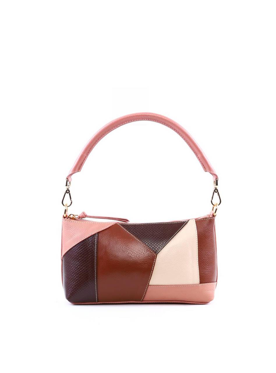 Bolsa Baguete com Retalhos - Nude BSI-6363 - NU