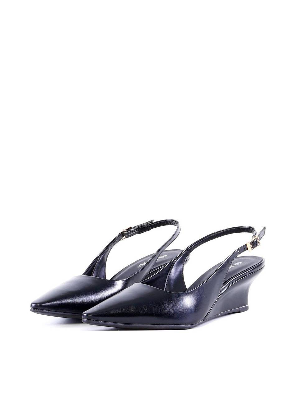 Scarpin Slingback com Salto Anabela - Preta SD-12012 - PR