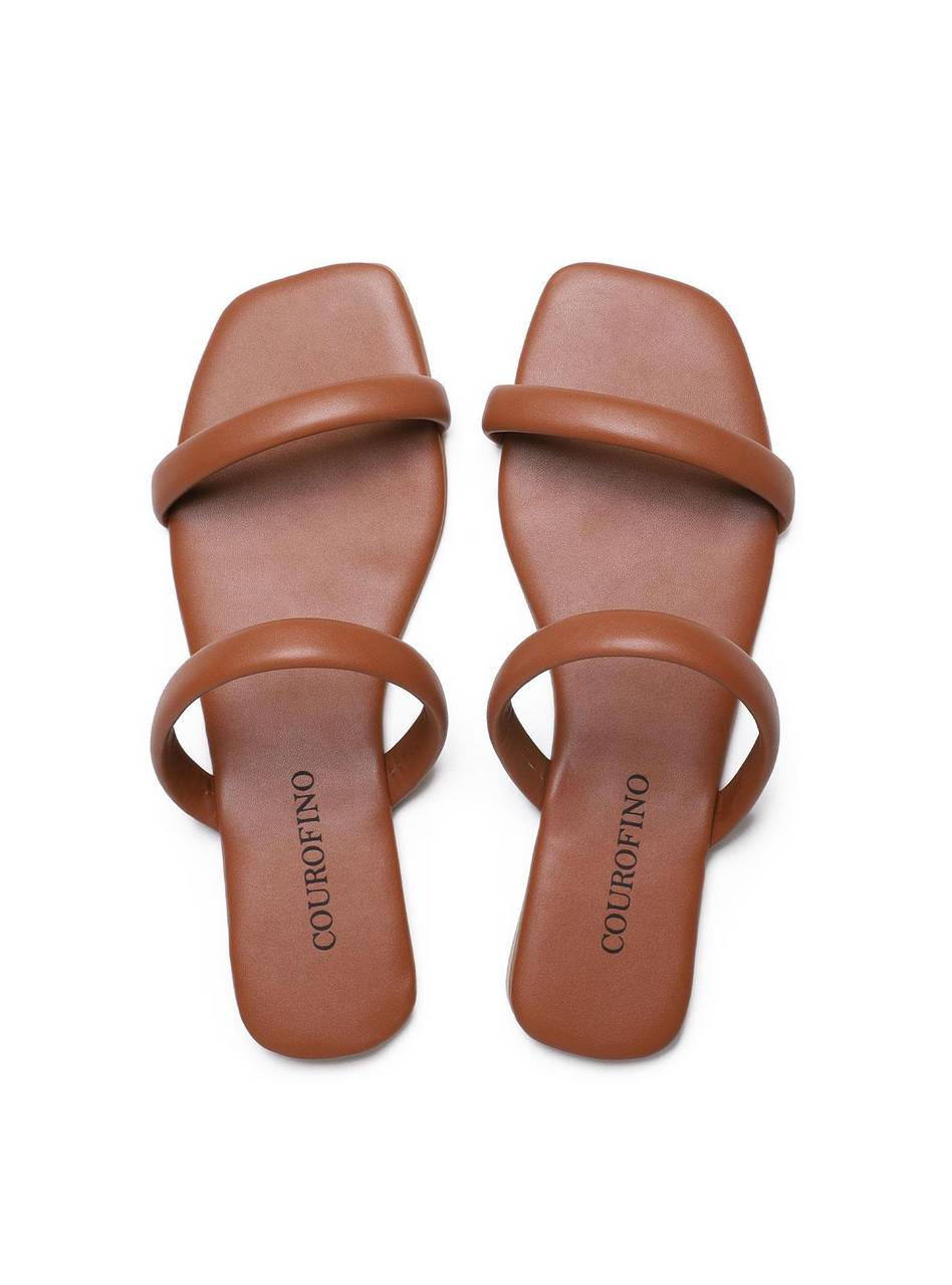 Sandália Feminina Rasteira Duas Tiras - Castor SDI-11620 - CS