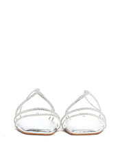 Rasteira com Tiras Cruzadas e Strass - Prata SDI-11891 - PT