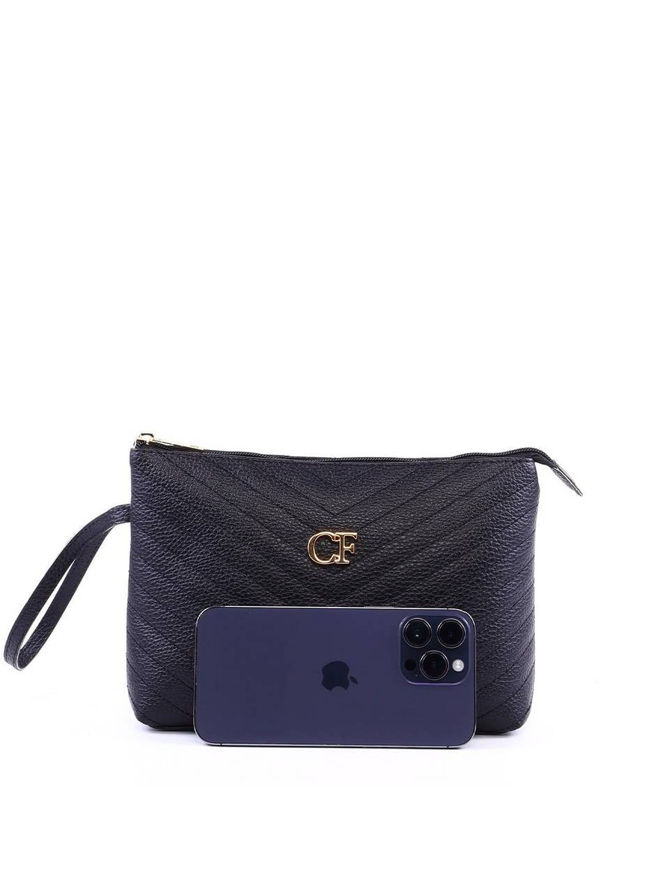 Bolsa Clutch com Detalhe de Costura - Preta BSI-6317 - PR