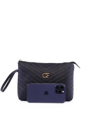 Bolsa Clutch com Detalhe de Costura - Preta BSI-6317 - PR