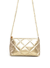 Bolsa Clutch Transversal em Metalassê - Ouro BSI-6288 - AU