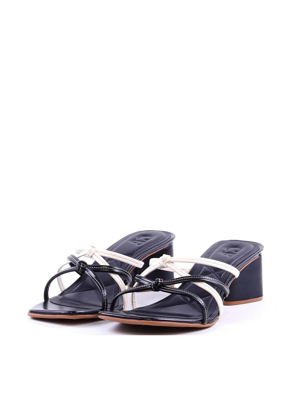 Tamanco de Salto Bloco com Tiras Finas - Preta SDI-12021 - PR