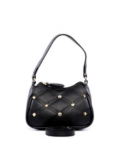 Bolsa Clutch com Alça Tiracolo Removível em Matelassê e Spikes - Preta BSI-5966 - PR