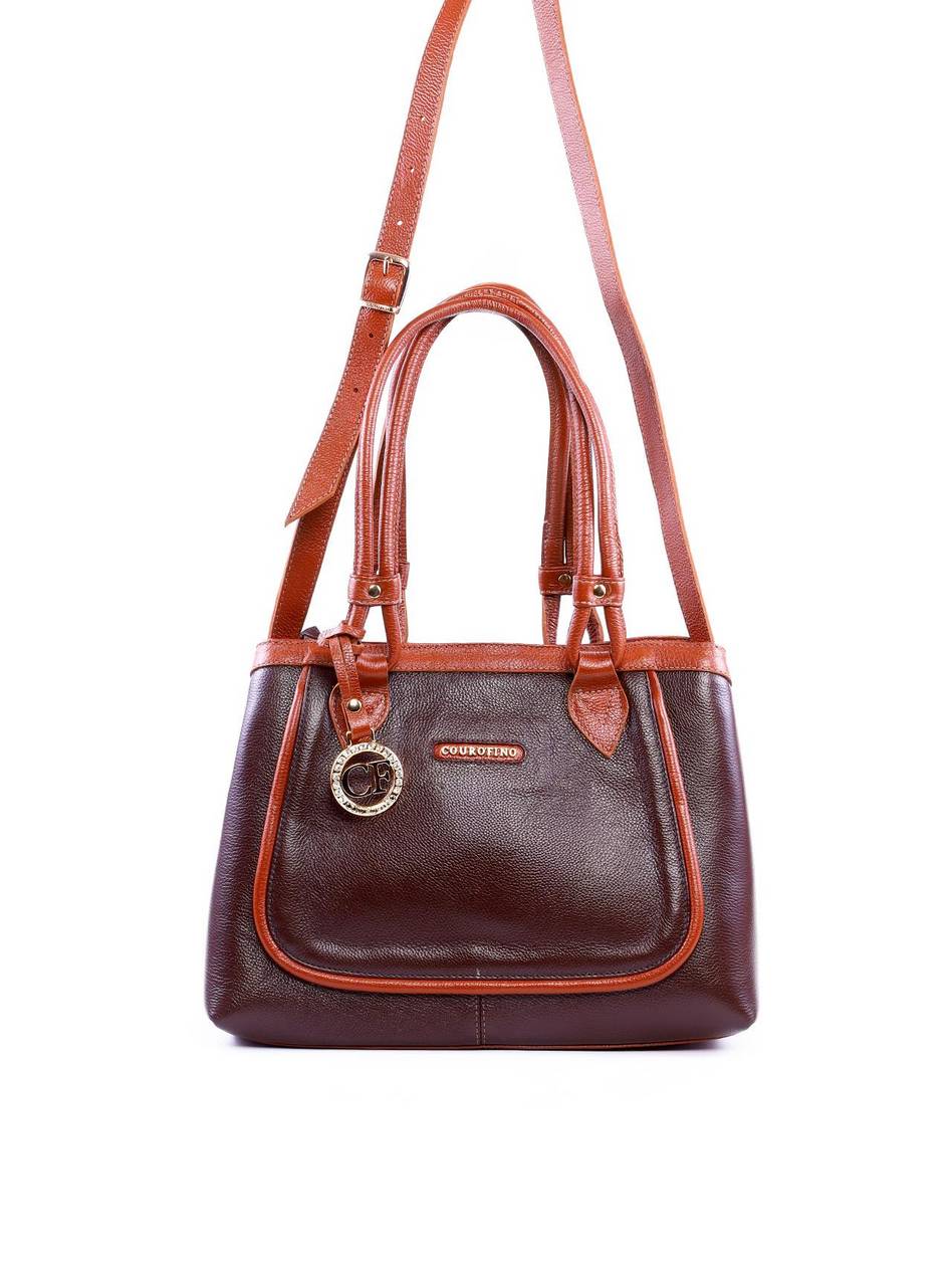 Bolsa Alderice Tote Detalhe Costura e Bag Charm - Cacau BSI-6322 - CA