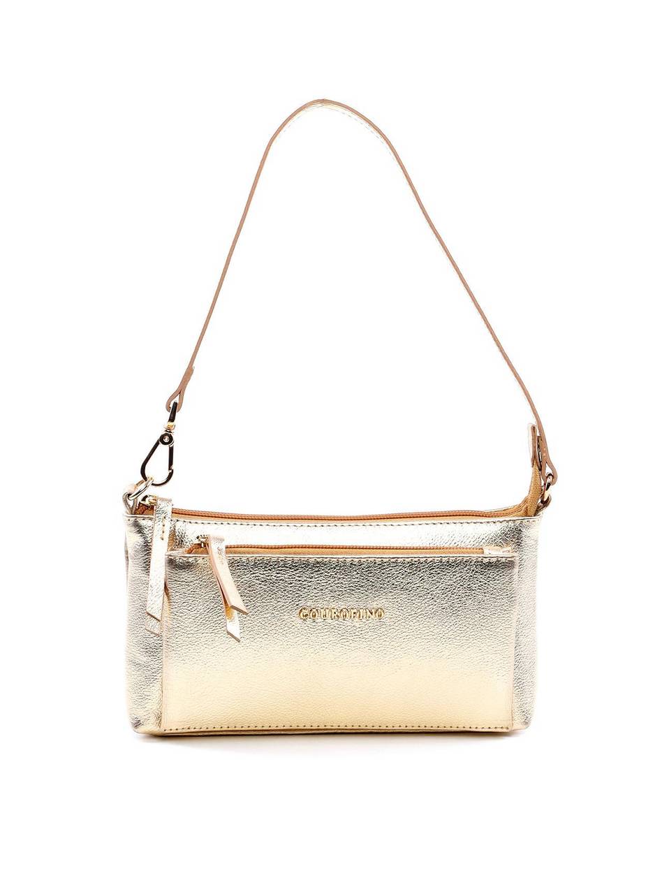 Bolsa Baguette com Bolso Grande Frontal - Ouro BSI-6130 - AU