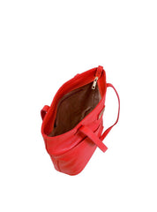 Bolsa Tote Feminina Tiracolo Sacolão Grande Placa Sobreposta Vermelha BSI-5623 - VE