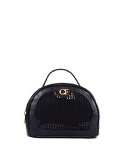 Necessaire Feminina Arredondada Detalhe Tela Frontal - Preta NSI-168 - PR
