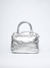 Bolsa Tote Couro Três Ziper Prata BSI-4374 - PT