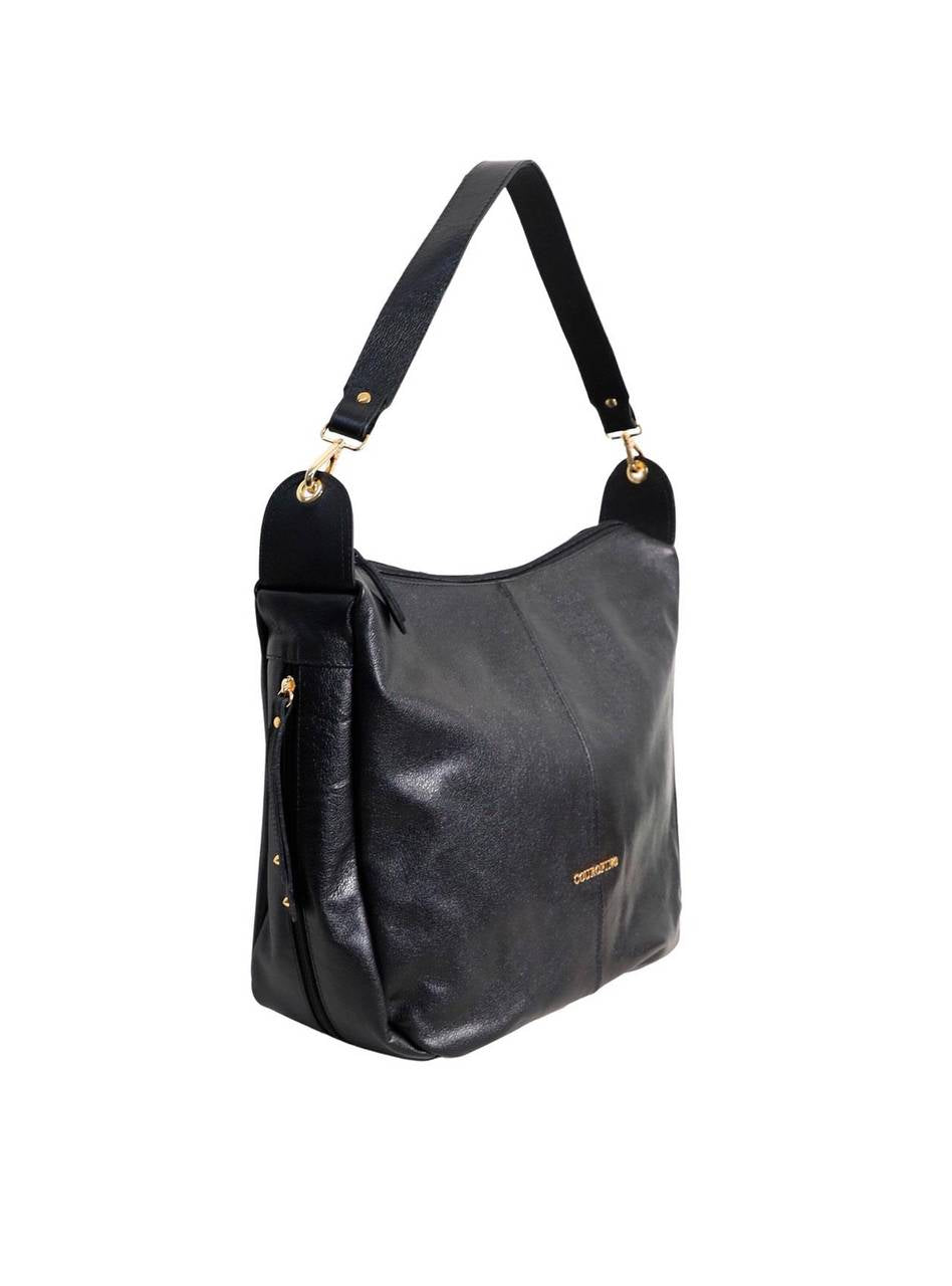 Bolsa Feminina Hobo Tiracolo Couro Preta BSI-5704 - PR