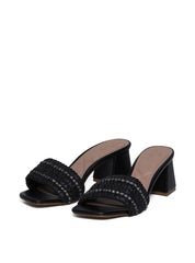 Tamanco Rosto Palha com Strass - Preta SDI-11670 - PR